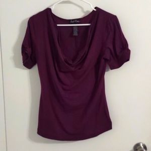 Purple, low cut, shirt